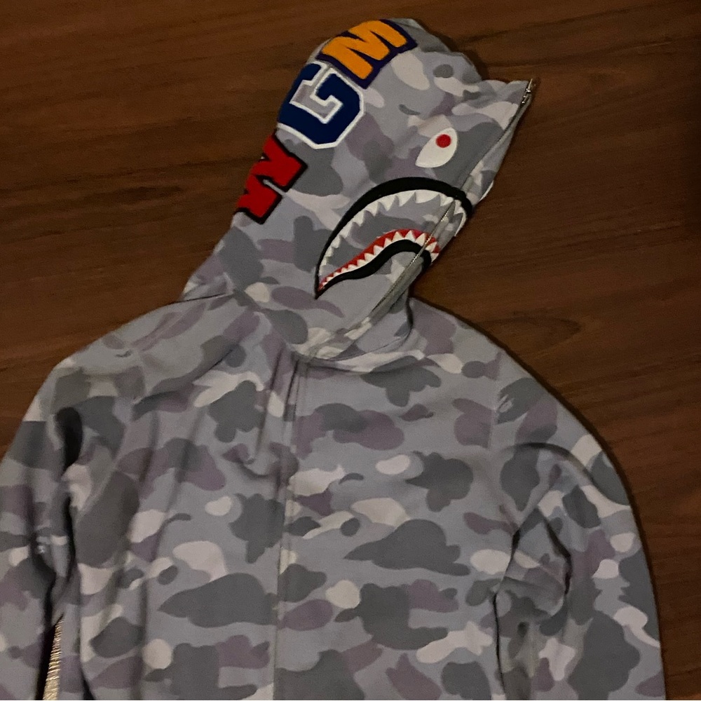 genuine lavender bape shark hoodie